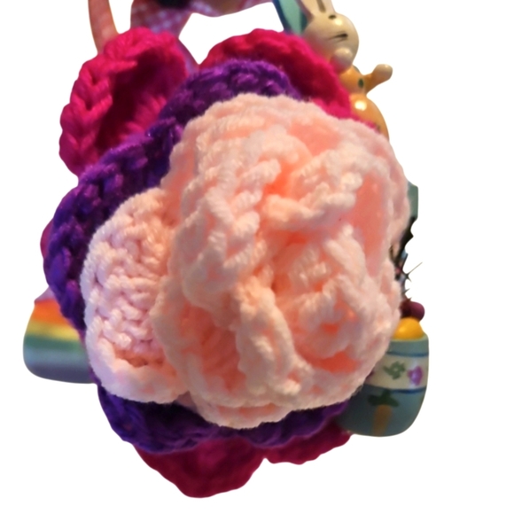 Hand Knit Crochet Easter Bundle Upcycled Eggs 4pc Set Coaster Pastel colors 10pc - Picture 17 of 17